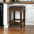 27" Brown And Dark Brown Solid Wood Backless Counter Height Bar Chair