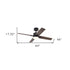 44" Black And Dark Brown Propeller Four Blade Dimmable Remote Control Integrated Light Ceiling Fan