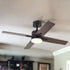 44" Black And Dark Brown Propeller Four Blade Dimmable Remote Control Integrated Light Ceiling Fan