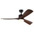 52" Black And Brown Propeller Three Blade Dimmable Remote Control Integrated Light Ceiling Fan