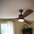 52" Black And Brown Propeller Three Blade Dimmable Remote Control Integrated Light Ceiling Fan