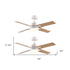 44" White And Brown and White Propeller Four Blade Dimmable Remote Control Integrated Light Ceiling Fan