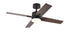44" Black And Dark Brown Propeller Four Blade Dimmable Remote Control Integrated Light Ceiling Fan