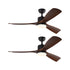 52" Black And Brown Propeller Three Blade Dimmable Remote Control Integrated Light Ceiling Fan