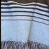 Black and Gray Woven Microfiber Striped Throw Blanket with Fringe