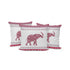 Set of Three ) Red and White Elephant Paisley Indoor Outdoor Throw Pillow with No Decorative Additions