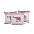 Set of Three ) Red and White Elephant Paisley Indoor Outdoor Throw Pillow with No Decorative Additions