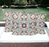 Set of Three 16" X 16" Blue and Off White Botanical Indoor Outdoor Throw Pillow