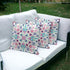 Set of Three 16" X 16" Pink and White Blown Seam Paisley Indoor Outdoor Throw Pillow