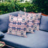 Set of Three 16" X 16" Blue and White Blown Seam Paisley Indoor Outdoor Throw Pillow