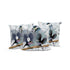 Set of Three 16" X 16" Black Gray and White Bird Blown Seam Eclectic Indoor Outdoor Throw Pillow