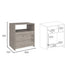 23" Gray Faux Wood Nightstand With Storage