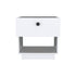 20" White One Drawer Faux Wood Nightstand