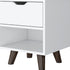 19" White One Drawer Faux Wood Nightstand