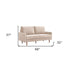 69" Beige Velvet Sofa With Dark Brown Legs