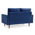 57" Blue And Dark Brown Velvet Loveseat