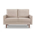 57" Beige And Dark Brown Velvet Loveseat