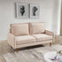 69" Beige Velvet Sofa With Dark Brown Legs