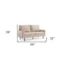 69" Beige Velvet Sofa With Dark Brown Legs