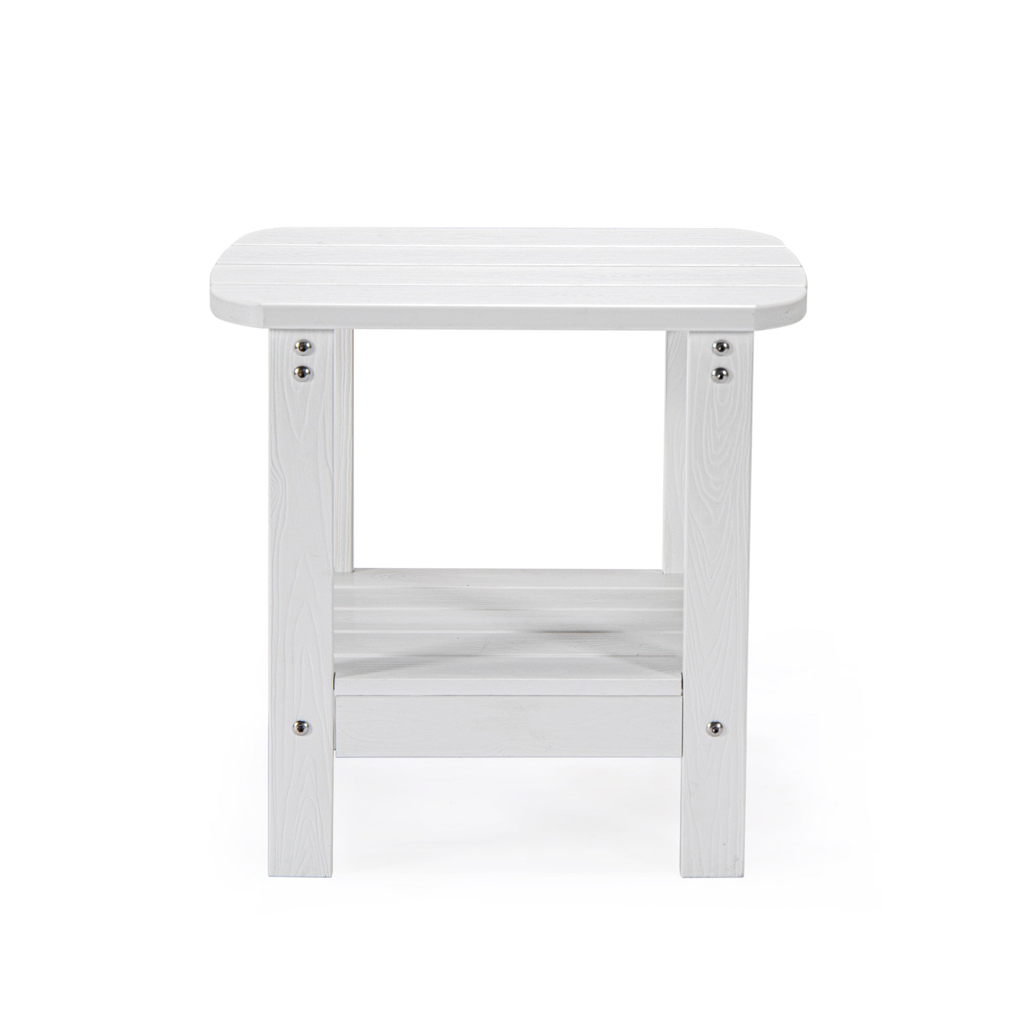 15" White Plastic Outdoor Side Table