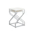 Set of Two 22" Gold and White Marble Nested Tables