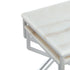 Set of Two 22" Gold and White Marble Nested Tables