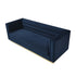 84" Navy Blue Velvet Sofa With Legs