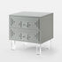 24" Clear and Light Gray End Table with Two Drawers