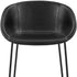 Set of Two 30" Black Faux Leather And Steel Low Back Bar Height Bar Chairs