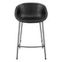 Set of Two 26" Black Faux Leather And Steel Low Back Counter Height Bar Chairs