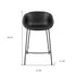 Set of Two 26" Black Faux Leather And Steel Low Back Counter Height Bar Chairs