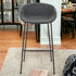 Set of Two 30" Gray And Black Steel Low Back Bar Height Bar Chairs