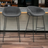 Set of Two 30" Gray And Black Steel Low Back Bar Height Bar Chairs