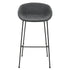 Set of Two 30" Gray And Black Steel Low Back Bar Height Bar Chairs