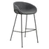 Set of Two 30" Gray And Black Steel Low Back Bar Height Bar Chairs