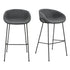 Set of Two 30" Gray And Black Steel Low Back Bar Height Bar Chairs