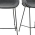 Set of Two 26" Gray And Black Steel Low Back Counter Height Bar Chairs