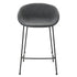 Set of Two 26" Gray And Black Steel Low Back Counter Height Bar Chairs