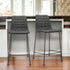 Set of Two 26" Black Steel Low Back Counter Height Bar Chairs