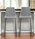 Set of Two 26" Light Gray And Black Steel Low Back Counter Height Bar Chairs