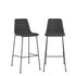 Set of Two 30" Black Steel Low Back Bar Height Bar Chairs