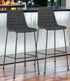 Set of Two 30" Black Steel Low Back Bar Height Bar Chairs