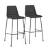 Set of Two 30" Black Steel Low Back Bar Height Bar Chairs