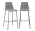 Set of Two 30" Light Gray And Black Steel Low Back Bar Height Bar Chairs