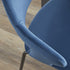 26" Blue And Black Velvet And Steel Low Back Counter Height Bar Chair