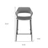 26" Gray And Black Velvet And Steel Low Back Counter Height Bar Chair