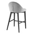 26" Gray And Black Velvet And Solid Wood Low Back Counter Height Bar Chair