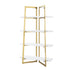 69" White Stainless Steel Four Tier Etagere Bookcase