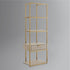 68" Cream Stainless Steel Four Tier Etagere Bookcase with a drawer