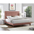 Gray Solid Wood Full Tufted Upholstered Velvet Bed